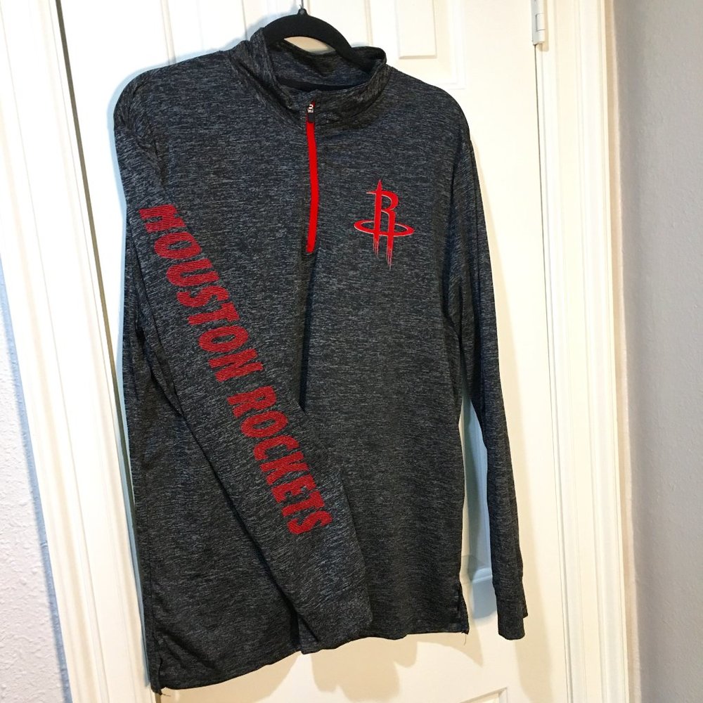 $7 or 2/$10 tshirt sale: Houston Rockets NBA 1/4 ZIP Pullover hoodie tshirt